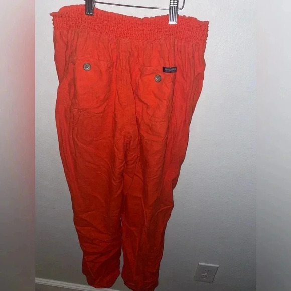 Beau/Dawson orange linen blend pants size XLarge - Picture 2 of 5